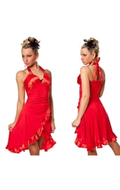 Красное латино платье
