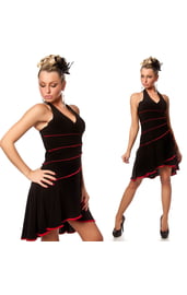 Черно-красное свободное платье