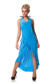 Длинное голубое платье сальса