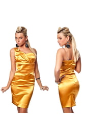 Золотое платье с одной бретелькой