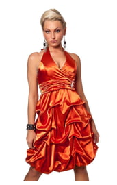 Оранжевое платье до колен