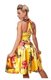 Желтое цветочное платье