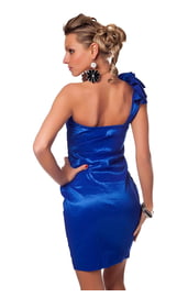 Темно-синее коктейльное платье