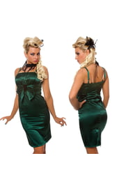 Зеленое облегающее платье