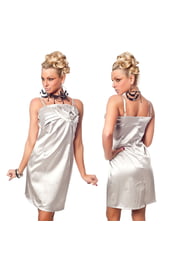 Серебряное платье с розочками