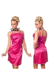 Розовое платье с розочками