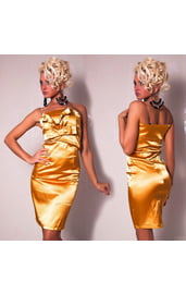 Золотое платье с бантиком