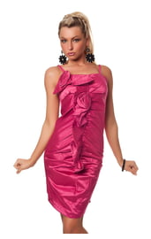 Платье с цветами розовое