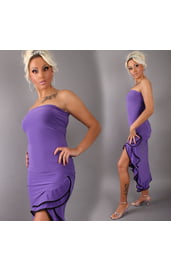 Фиолетовое платье со шлейфом