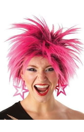 Розовый парик 80х