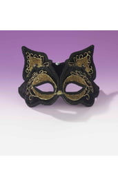 Черно-золотая маска кошечки