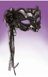 Черно-серебряная венецианская маска