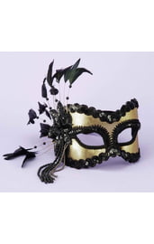 Карнавальная черно-золотая маска