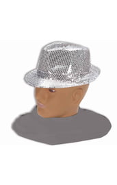 Шляпа федора серебряная