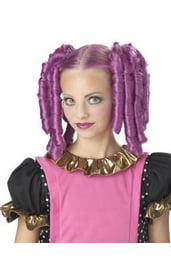 Фиолетовый парик с локонами