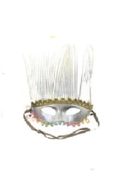 Карнавальная маска нимфы серебристого цвета