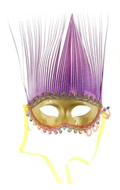 Карнавальная маска нимфы золотисто-фиолетовая