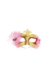 Карнавальная маска с розовым цветком