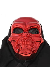 Красная маска улыбающегося черепа