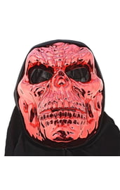 Красная маска черепа в черной накидке