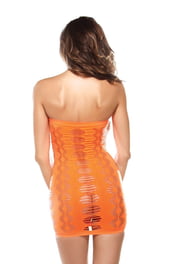 Оранжевое яркое платье без бретелек