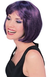 Фиолетово-черный парик модели