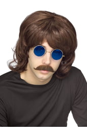 Коричневый мужской парик 70-х