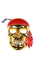 Маска Пират, золотой череп с серьгой