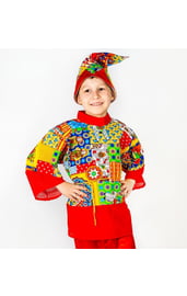 Детский пестрый костюм Петрушки