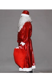 Красный блестящий костюм Деда Мороза
