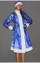 Синий блестящий костюм Снегурочки