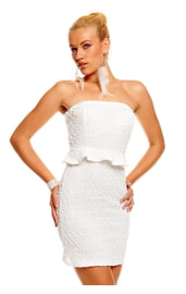 Белое мини-платье с блестками