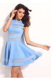 Голубое прозрачное платье