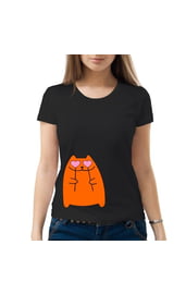 Женская футболка Кот с сердечками
