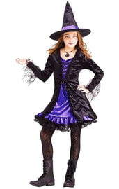 Детский бархатный костюм ведьмочки
