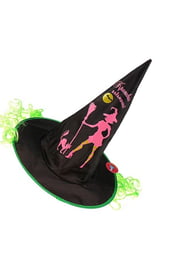 Шляпа ведьмы с зелеными локонами