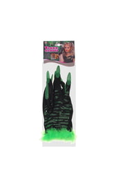 Перчатки с зелеными ногтями