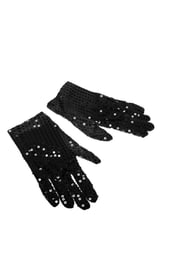 Черные блестящие перчатки