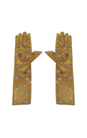 Золотистые длинные перчатки