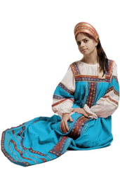 Русский костюм Забава бирюзовый
