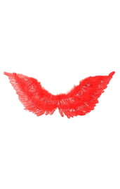Красные крылья ангела с мишурой
