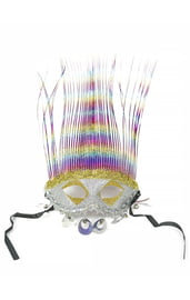 Карнавальная маска серебряная Фаринелли