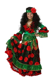 Детский зеленый костюм цыганки