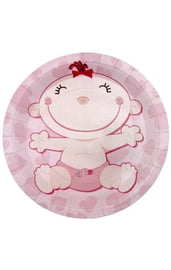 Розовые тарелки С днем рождения Малыш