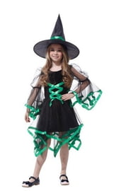 Детский костюм ведьмочки зеленый