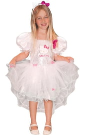 Детской белое платье с Кошечкой