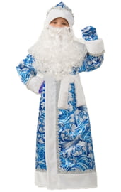 Детский костюм Деда Мороза голубой