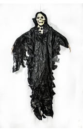 Декорация подвесной скелет в черной мантии