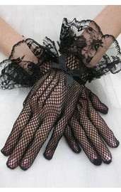 Сетчатые перчатки с кружевом