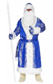 Блестящий синий костюм Деда Мороза